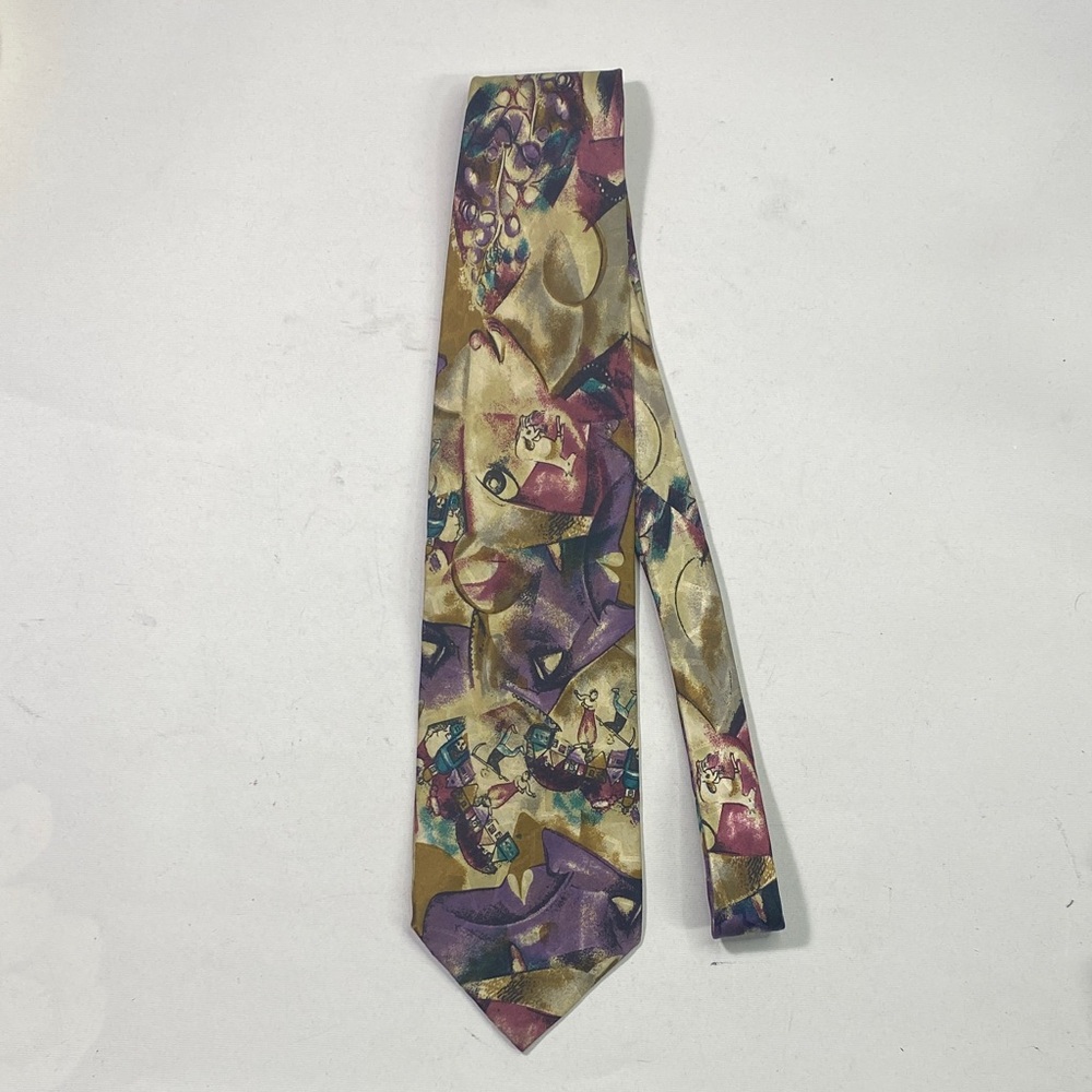 Elegant Gold and Purple Men's Tie